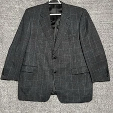 Canali Sport Coat Blazer 46R (see Measurements)  Gray Plaid Two Button Italy