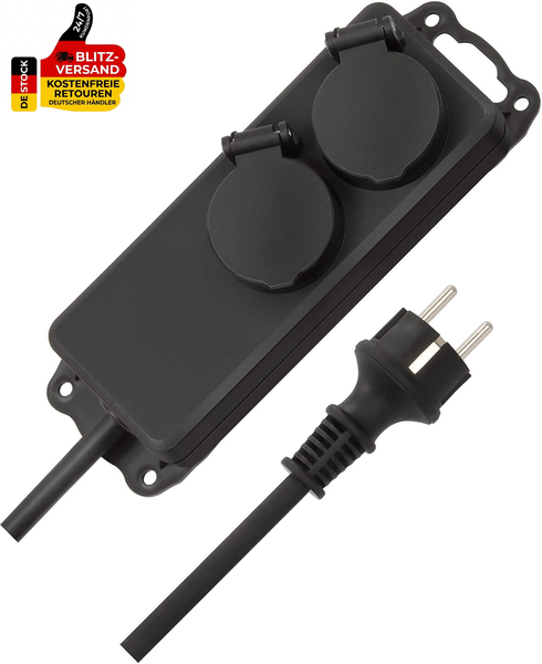 Brennenstuhl Steckdosenverteiler IP44 2-Fach | Steckdosenleiste FüR Den Baustell-image