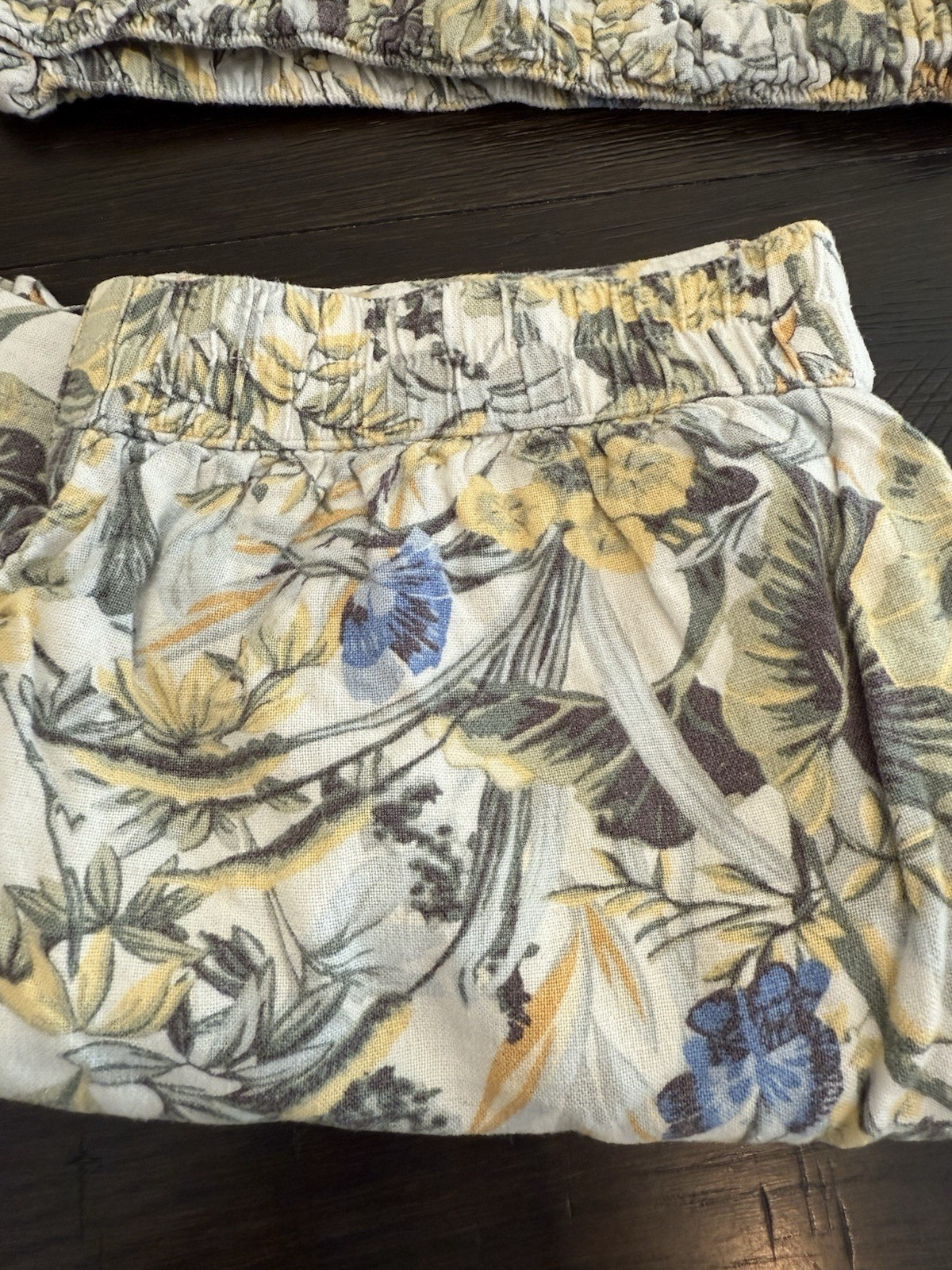 Abercrombie Womens Medium Linen Blend Tropical Print Resort Wear Shorts