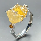 Handmade Yellow Sapphire Ring 925 Sterling Silver Size 7 /R462436