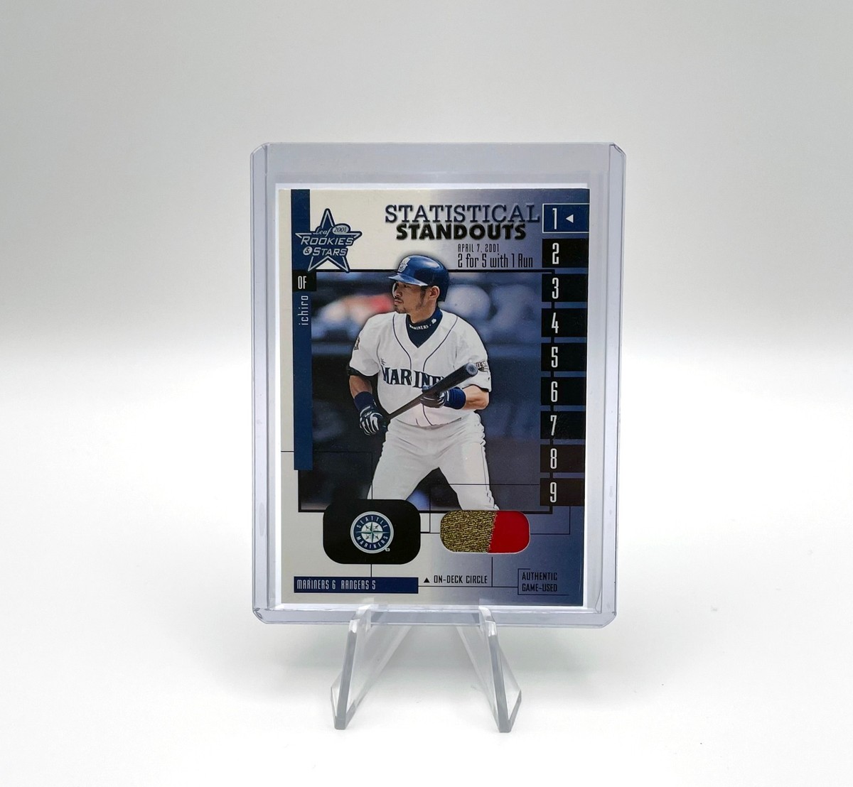 ICHIRO 2001 Leaf Rookies & Stars Statistical Standout RC Rookie On 