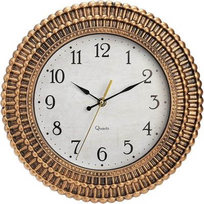 Wall Clock 12 Inch Silent Non-Ticking Retro Wall Clocks Battery Operated, Round