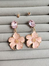 Orecchini Fiori Estate Rosa Con Gemma 