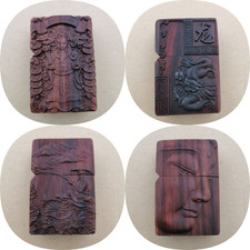 4 ZORRO  Feuerzeuge, Edelholz, Palisander, Benzin auch ZIPPO Einsatz 114