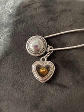 Brighton Pin with Added Heart Charm. Silver T...
