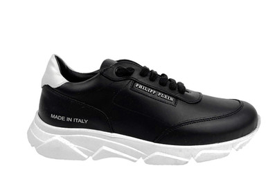 Sneaker Philipp Plein Damen Sneaker schwarz Leder mit Logo - Größe 3