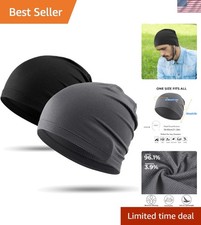 2 Pack Breathable 3D Mesh Skull Caps for Men  Women - Water-Resistant, Cooli...