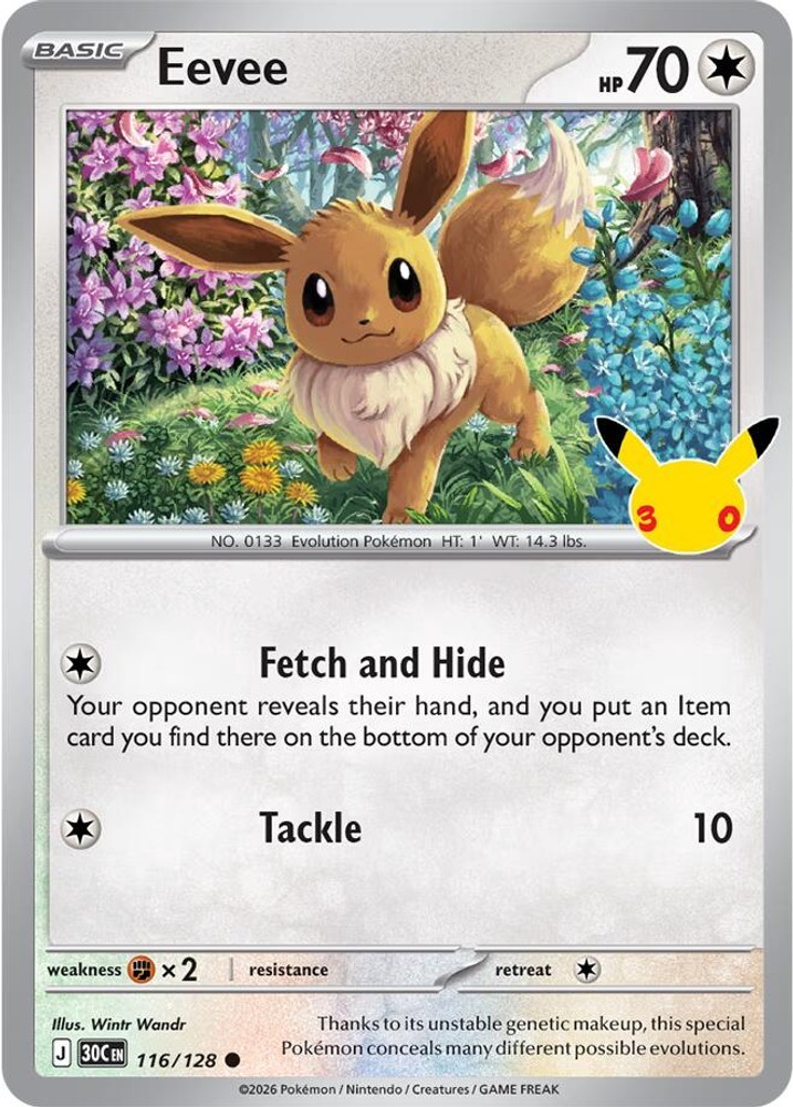 Eevee Holofoil [30C - 116/128 ME: 30th Celebration]