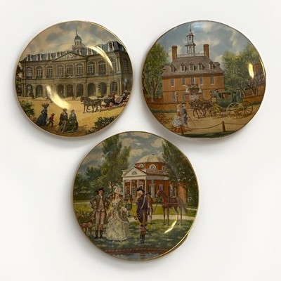 Lot of 3  Vtg Gorham Southern Landmark Series Plate Governor's Palace Monticello