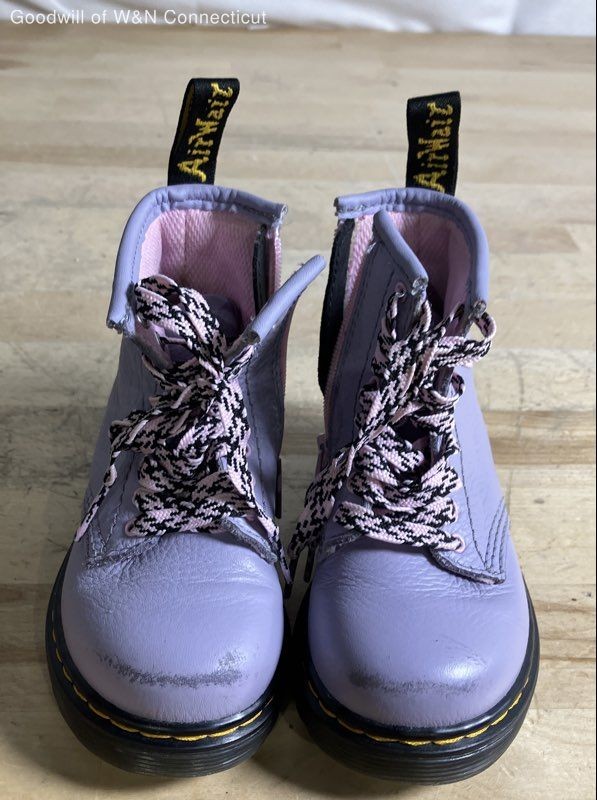 Dr. Martens 1460 T Lavender Purple Toddler Side Zip Leather Boots Size 7