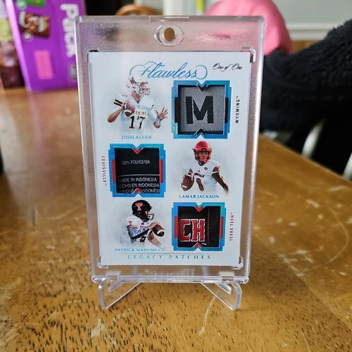 2022 Panini Flawless Legacy Patches Josh Allen Lamar Jackson Patrick Mahomes 1/1
