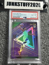 2020-21 Recon Anthony Edwards 3/5 Green Holo SSP Rookie Psa 8 Pop 1/1 no higher