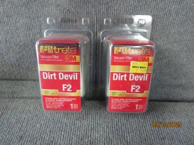 2 3M Filtrete Dirt Devil Vac Filters 65802A