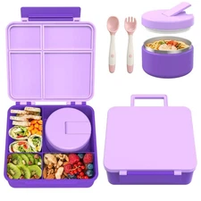 Bento Lunch Box with 8oz Soup Thermo, Kids Leakproof Lunch Food Containers wi...