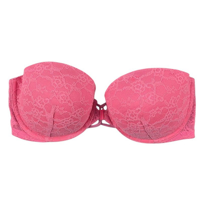 Victoria's Secret Multi Way Strapless Bra Women's Size 38C Floral Pink Lace VS