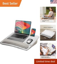 Stylish Lap Desk with Cushion  Storage - Perfect for Laptops Up to 15.6  