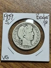 1909 S Barber Silver Half Dollar Very Good VG U.S. 50c Type Coin (Raw16845)