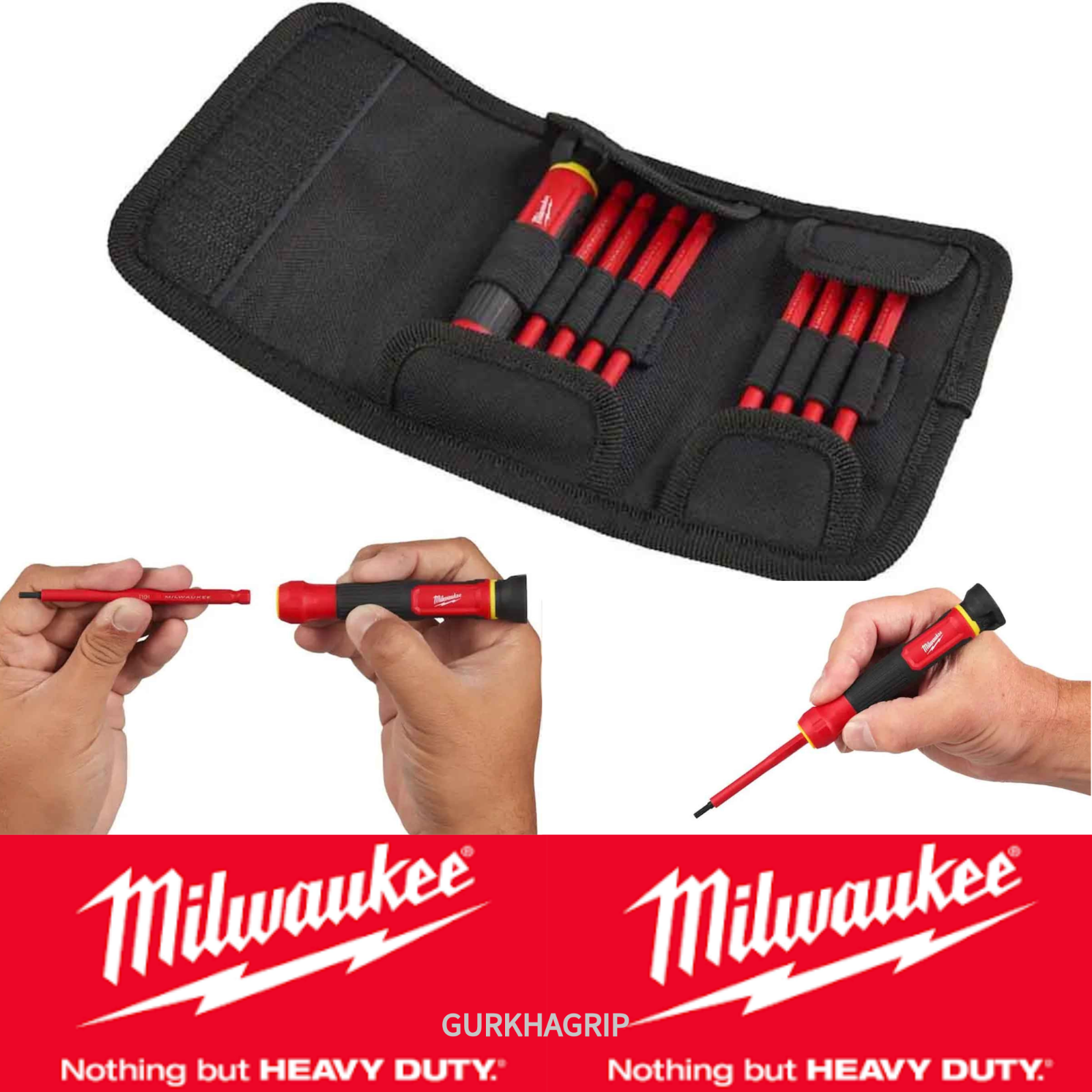 Milwaukee 8in1 Precision Multi Bit Screwdriver Set Compact Tool 4932493659
