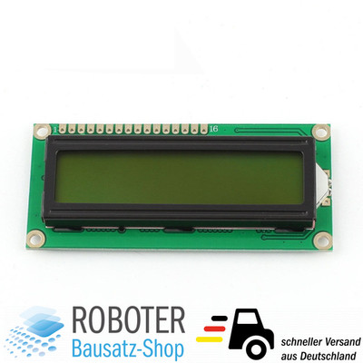 LCD Display Modul 1602 Gelb/Grüne Beleuchtung für Arduino Raspberry AVR
