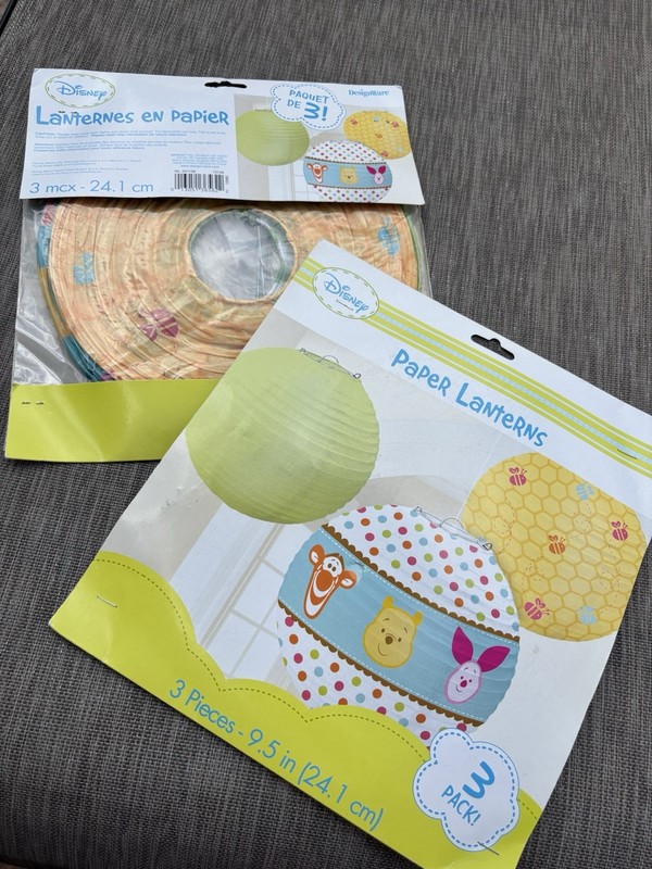 6 DISNEY PAPER LANTERNS 24.1 CM WINNIE THE POOH BRAND NEW 2 SETS OF 3 DESIGNWARE