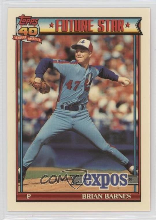 1991 Topps Factory Set Collector's Edition (Tiffany) Brian Barnes Rookie RC 0b7