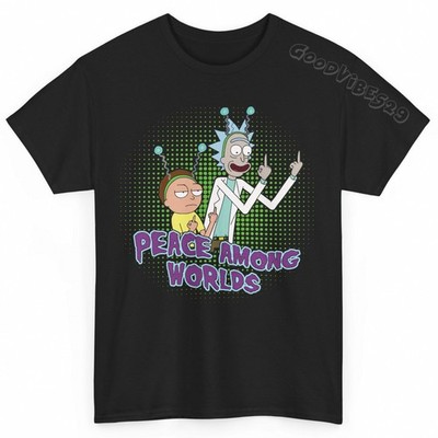 Rick And Morty Peace Among Worlds Vintage Funny T-Shirt S-5XL Men Women Unisex