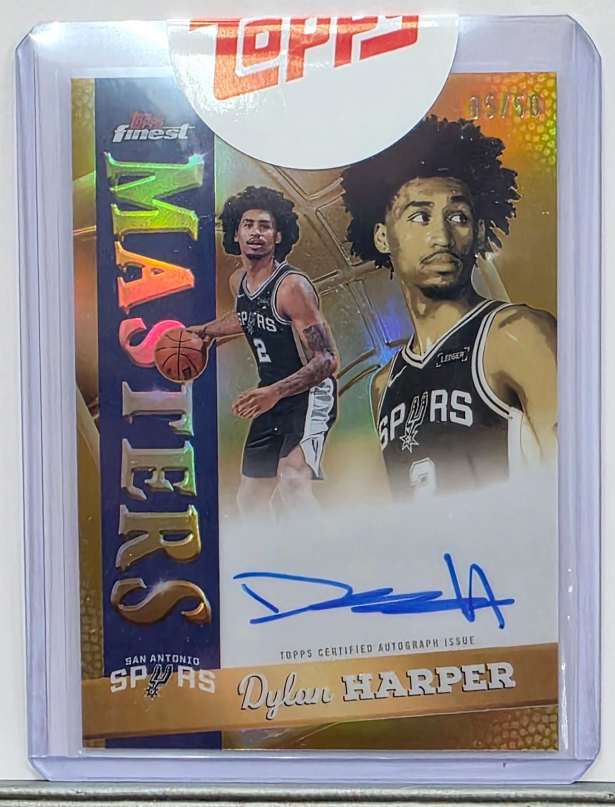 DYLAN HARPER 2025-26 TOPPS FINEST MASTERS ROOKIE GOLD REFRACTOR AUTO /50 Q4244