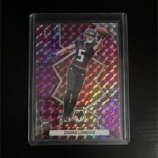 Panini 2022 Mosaic Camo Pink Rookie NFL Debut Drake London #275 Atlanta Falcons