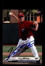 Signed Baseball Card Auto Vinnie Pestano 2010 Choice Columbus Clippers