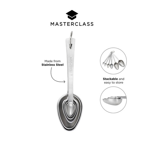 MasterClass Stainless Steel Measuring Spoon Set, 6 Pieces - Picture 7 of 9