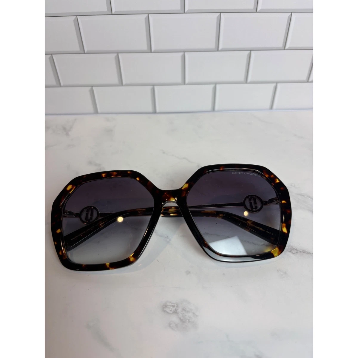 Marc Jacobs MARC 489/S Oversized Hexagon Tortoise Sunglasses Grey Gradient Lens Marc Jacobs Women main image 3