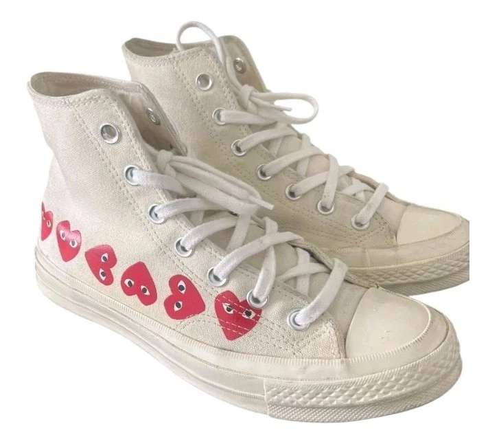 ЖЕНСКИЕ CONVERSE CHUCK TAYLOR HI COMME DE GARcons 162972C мульти сердца W8 M6 - Изображение 2 из 4
