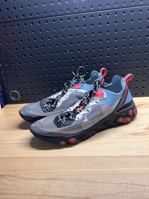 Nike React Element 87 Blue Chill Solar Red Men's 11.5 Running Shoes (AQ1090-006)