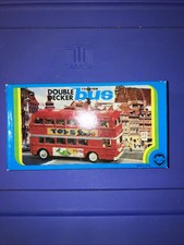VINTAGE TIN LITHO FRICTION DOUBLE DECKER BUS MF844 W/ORIGINAL BOX RARE Toys