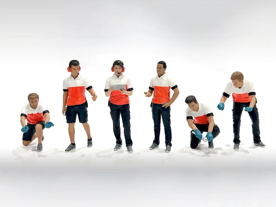 JUEGO DE 6 FIGURAS "RACE CREW" 1/18 DIORAMA AMERICANO 19001-02-03-04-05-06 Foto 2 de 3