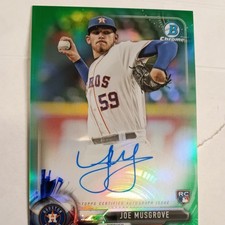 2017 Bowman Chrome Joe Musgrove Green Refractor Auto #85/99