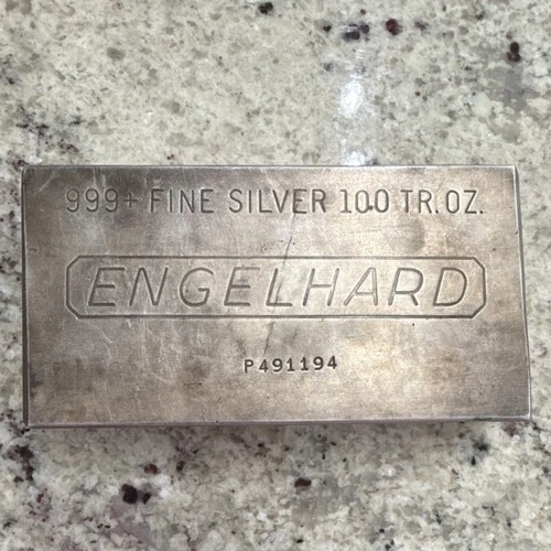 Engelhard 100oz Silver Bar .999 Fine