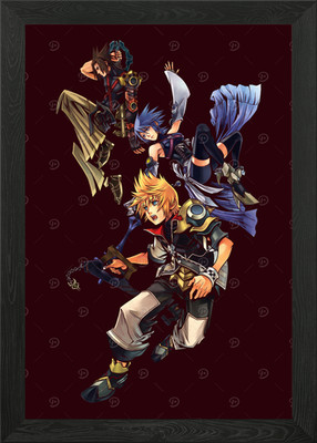 Kingdom Hearts Figuren Illustrat gerahmtes Wandbild Poster Leinwanddruck Bild