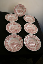 Enoch Wegdwood  Royal Homes of Britain Suppenteller 7 St.   Micro safe Unicorn