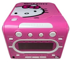 Hello Kitty KT2053A AM FM Stereo CD Player Dual Alarm Clock Radio Pink Sanrio