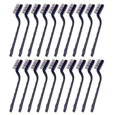 20 Pieces Mini Handle Stainless Steel Wire Bristles Brush Set for Cleaning