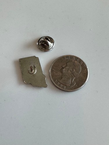 Vintage Indiana Tourist Enamel Lapel Pin Gary Fort Wayne Indianapolis Map - Picture 3 of 3