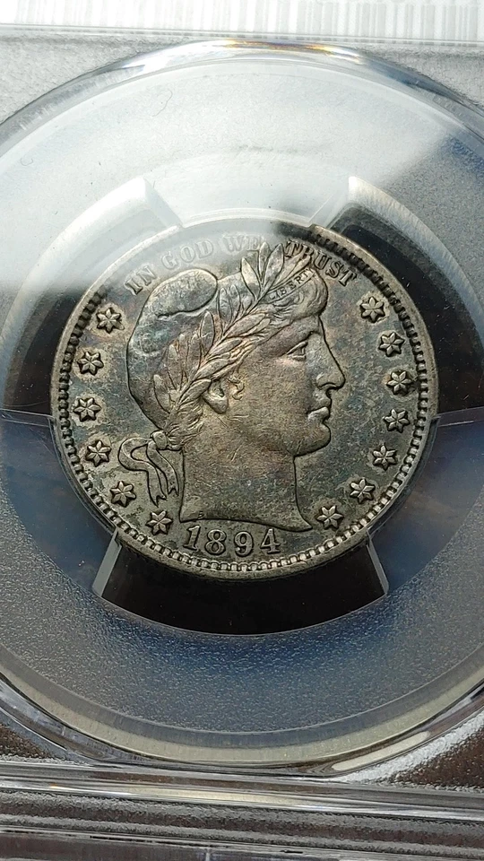 1894 Barber Silver Quarter Dollar 25C PCGS CAC AU53 Gorgeous                5275 - Image 4 of 4