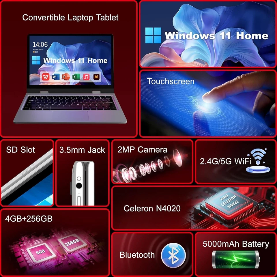 Convertible Laptop Tablet 11.6 inch 256GB SSD - Image 4 of 4