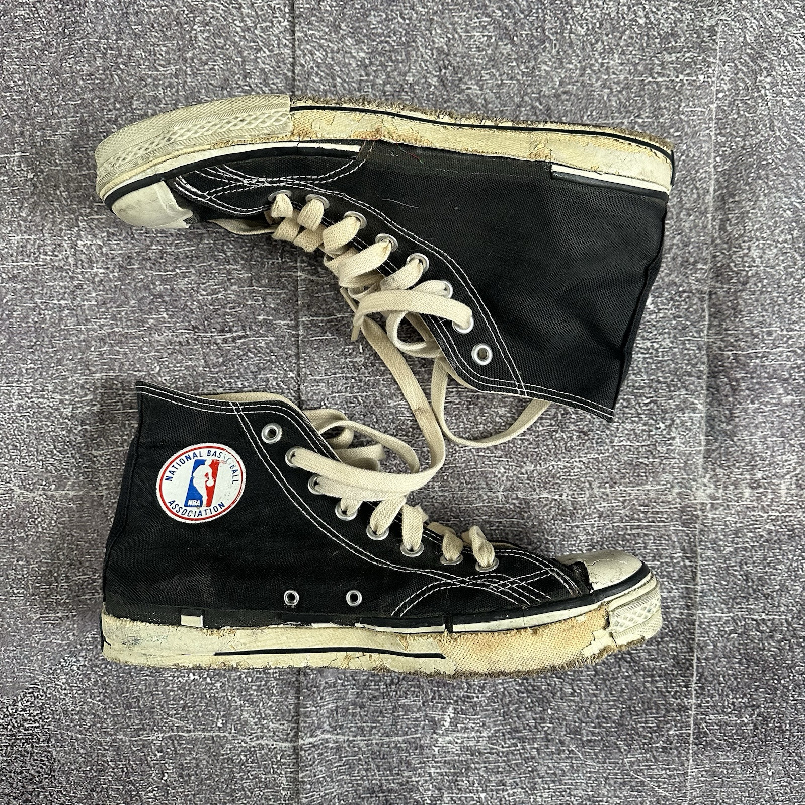 Mens Vintage 1960's NBA Logo Black Converse Chuck Taylor High Top