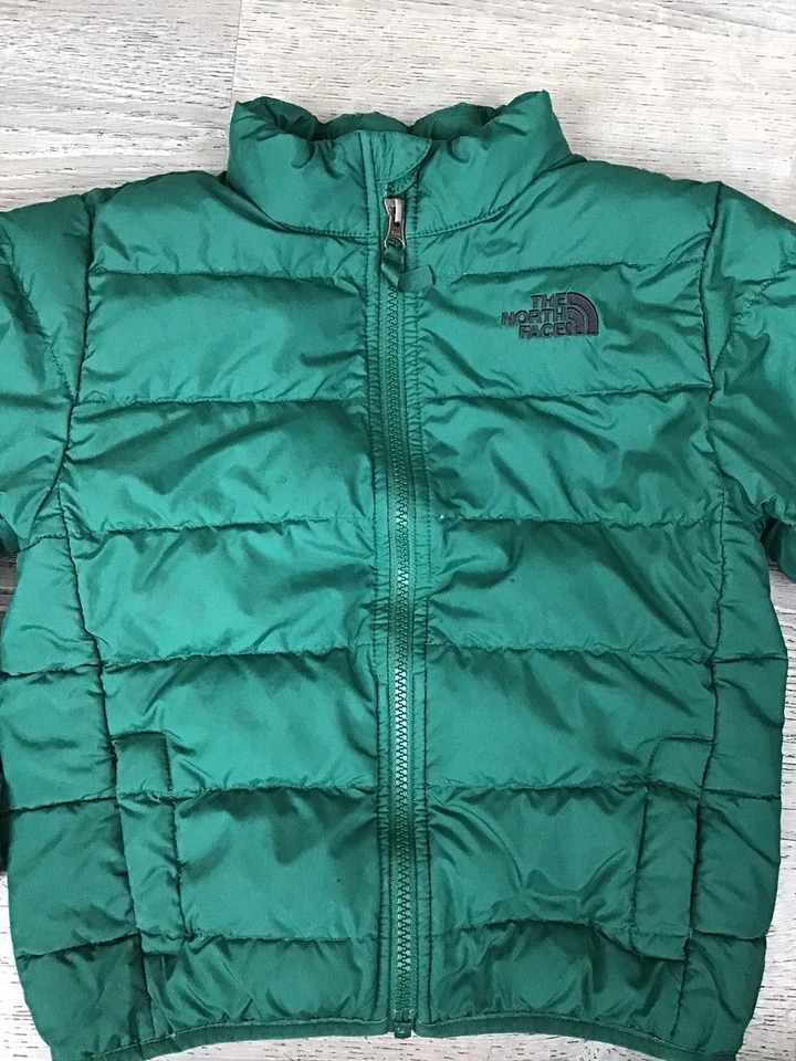 The North Face 550 Reversible Jacket Puffer Down Boys Size XS Toddler Green - Image 3 of 4