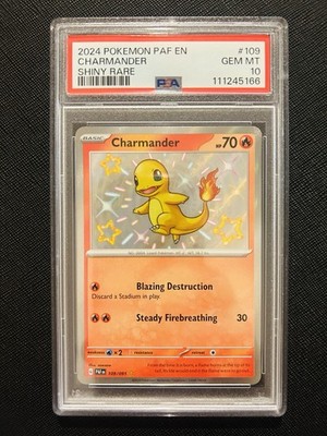 how much is a shiny charmander pokemon card worth Pokemon Paldean Fates Charmander 109/91 Rare Holo Foil Baby Shiny Rare PSA  10