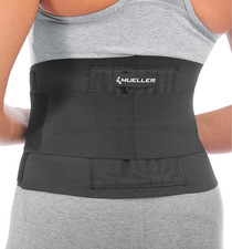 MUELLER Adjustable Back Brace for Pain Relief and Support in Black