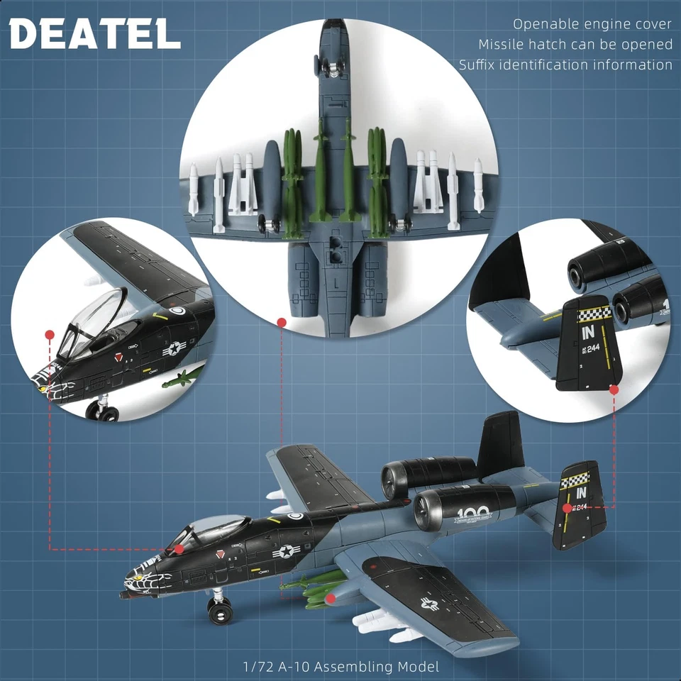 1:72 Scale A-10 Thunderbolt II Warthog Kit Modello Di Assemblaggio in Plastica A - Immagine 3 di 4