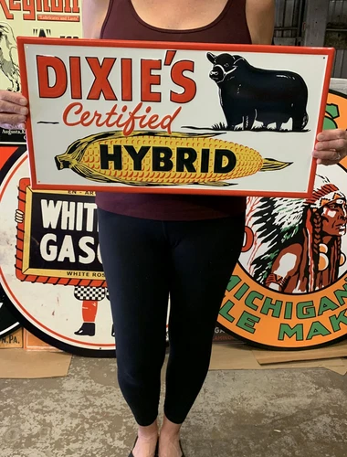 Antique Vintage Old Style Dixie Hybrid Corn Cow Feed Made in USA